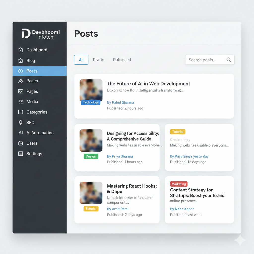 Custom SEO Blog & Content Dashboard System
